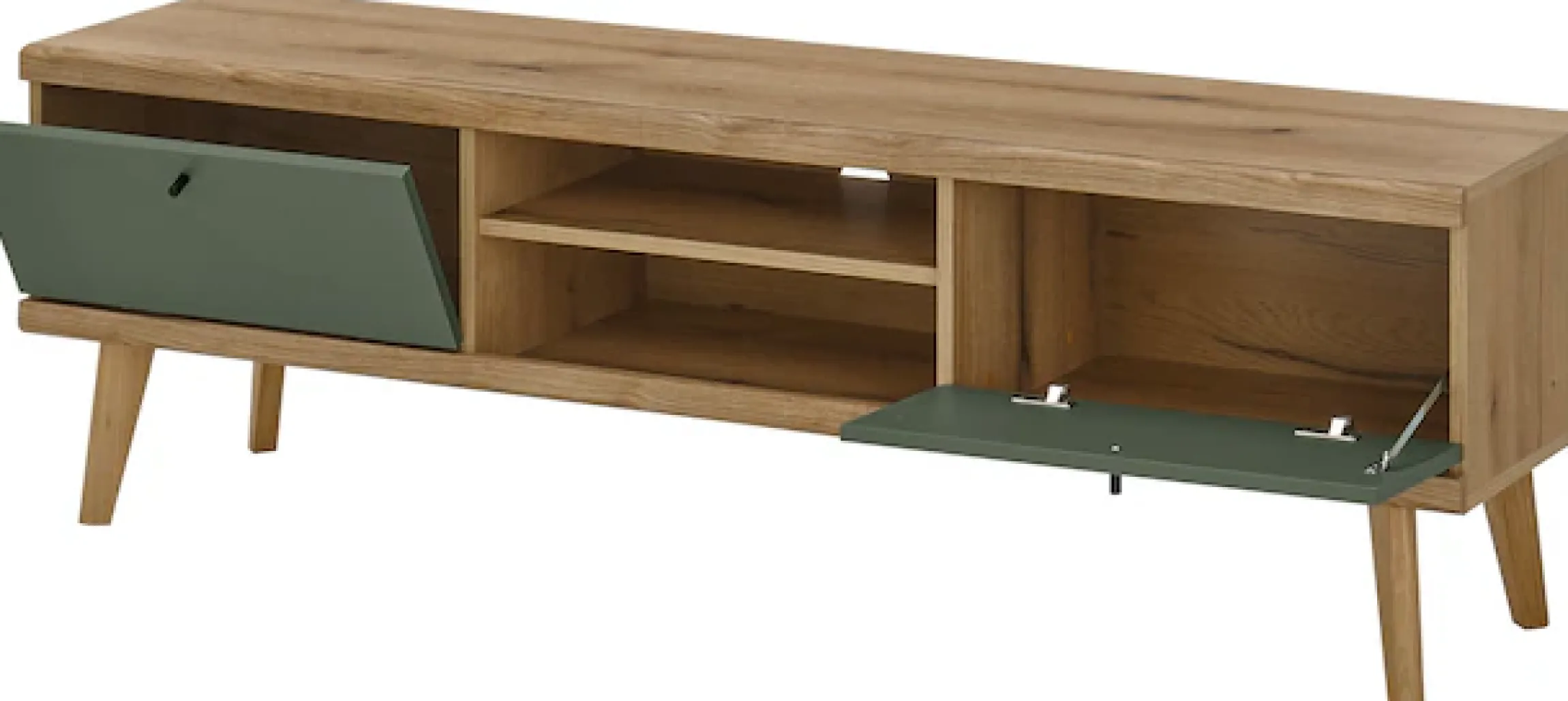 Home affaire Lowboard »MAVAS« in moderner Trendfarbe, Griffe aus Metall (Schwarz), Breite 160 cm