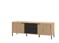 Home affaire Lowboard »Mayenne, TV-Lowboard, Breite 157 cm« TV-Kommode, Türen mit Rillen-Optik, 2 Schubkästen