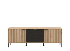 Home affaire Lowboard »Mayenne, TV-Lowboard, Breite 157 cm« TV-Kommode, Türen mit Rillen-Optik, 2 Schubkästen