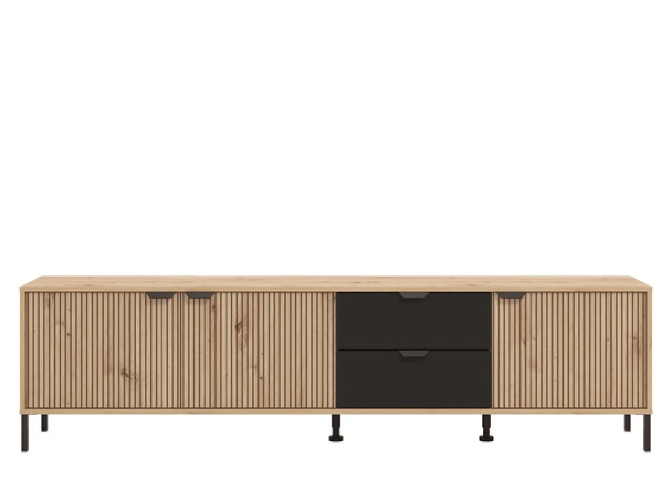 Home affaire Lowboard »Mayenne TV-Lowbord, Breite 208 cm« Kommode mit 3 Türen mit Rillen-Optik, 2 Schubkästen
