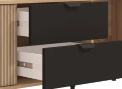 Home affaire Lowboard »Mayenne TV-Lowbord, Breite 208 cm« Kommode mit 3 Türen mit Rillen-Optik, 2 Schubkästen