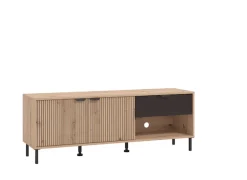 Home affaire Lowboard »Mayenne TV-Lowboard, Breite 150 cm, TV-Schrank, TV-Ständer« TV-Kommode mit dekorativen schwarzen Streifen, in Artisan Eiche
