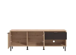 Home affaire Lowboard »Mayenne TV-Lowboard, Breite 150 cm, TV-Schrank, TV-Ständer« TV-Kommode mit dekorativen schwarzen Streifen, in Artisan Eiche