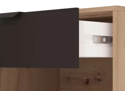 Home affaire Lowboard »Mayenne TV-Lowboard, Breite 150 cm, TV-Schrank, TV-Ständer« TV-Kommode mit dekorativen schwarzen Streifen, in Artisan Eiche