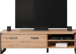 Home affaire Lowboard »Mia« 1 Stk. tlg. Echtholzoptik, Eiche, 178 cm breiter Schrank
