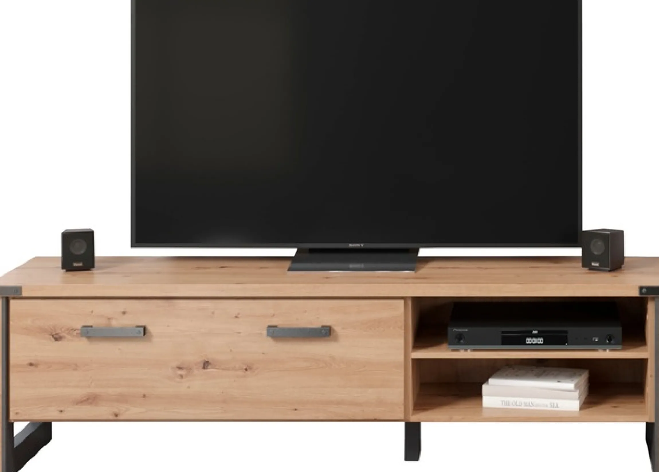 Home affaire Lowboard »Mia« 1 Stk. tlg. Echtholzoptik, Eiche, 178 cm breiter Schrank