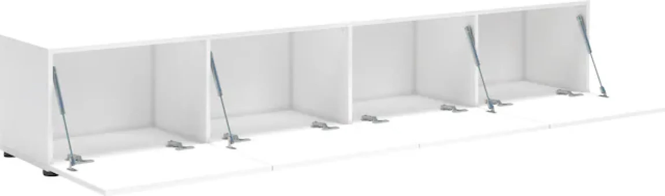 Home affaire Lowboard »Mister, TV-Board, TV-Bank, TV-Kommode, TV-Möbel« mit 4 Klappen, komplett Hochglanz Lackiert, Breite 225 cm