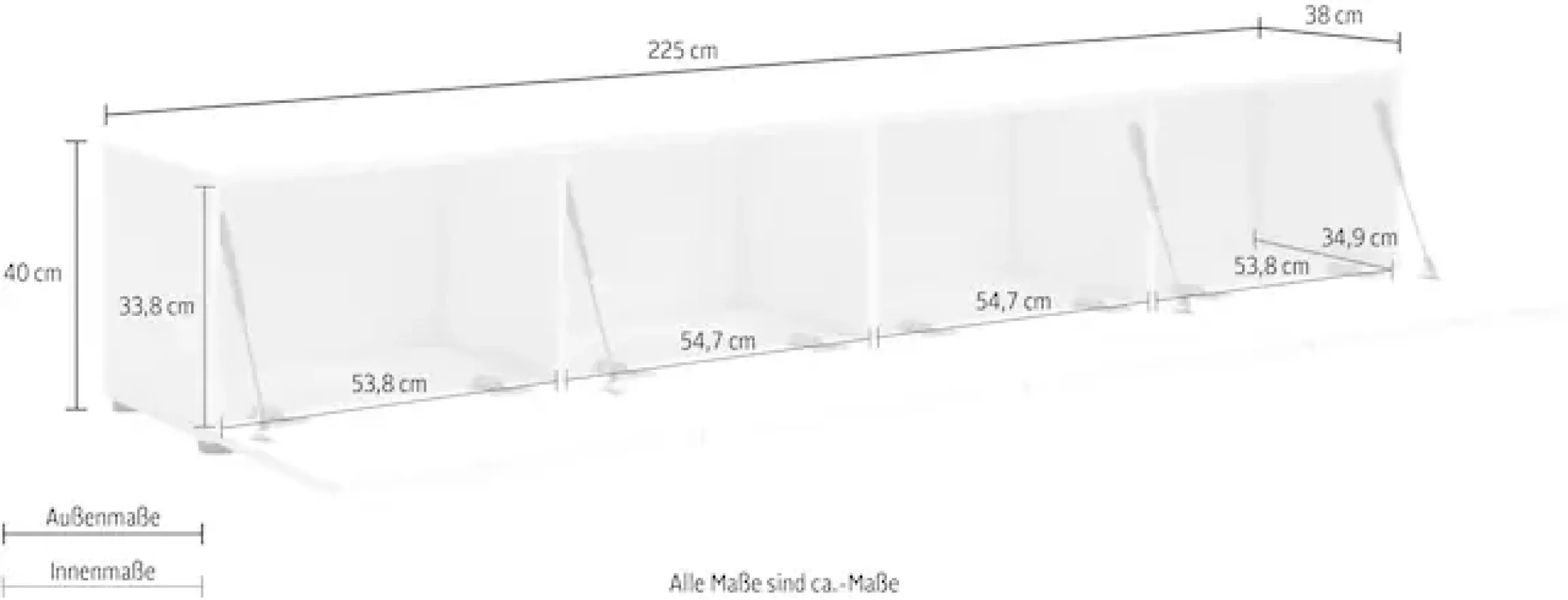 Home affaire Lowboard »Mister, TV-Board, TV-Bank, TV-Kommode, TV-Möbel« mit 4 Klappen, komplett Hochglanz Lackiert, Breite 225 cm