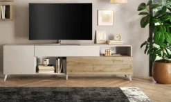 Home affaire Lowboard »Monaco in Breite 241 cm, TV-Schrank mit Tür, Klappe und Schubkasten« Mediaboard – sanft schließend, edel, mit Kabelkanal, spürbar geräumig