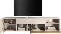 Home affaire Lowboard »Monaco in Breite 241 cm, TV-Schrank mit Tür, Klappe und Schubkasten« Mediaboard – sanft schließend, edel, mit Kabelkanal, spürbar geräumig