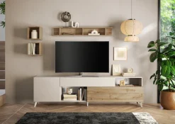 Home affaire Lowboard »Monaco in Breite 241 cm, TV-Schrank mit Tür, Klappe und Schubkasten« Mediaboard – sanft schließend, edel, mit Kabelkanal, spürbar geräumig