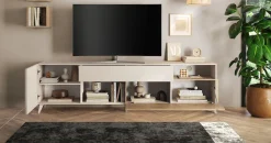 Home affaire Lowboard »Monaco in Breite 241 cm, TV-Schrank mit Tür, Klappe und Schubkasten« Mediaboard – sanft schließend, edel, mit Kabelkanal, spürbar geräumig