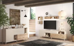 Home affaire Lowboard »Monaco in Breite 241 cm, TV-Schrank mit Tür, Klappe und Schubkasten« Mediaboard – sanft schließend, edel, mit Kabelkanal, spürbar geräumig