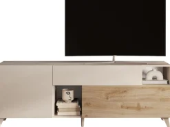 Home affaire Lowboard »Monaco in Breite 181 cm, TV-Schrank mit Tür, Klappe und Schubkasten« Mediaboard – sanftes Schließen, edles Design, Platz für alles