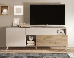 Home affaire Lowboard »Monaco in Breite 181 cm, TV-Schrank mit Tür, Klappe und Schubkasten« Mediaboard – sanftes Schließen, edles Design, Platz für alles