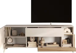 Home affaire Lowboard »Monaco in Breite 181 cm, TV-Schrank mit Tür, Klappe und Schubkasten« Mediaboard – sanftes Schließen, edles Design, Platz für alles