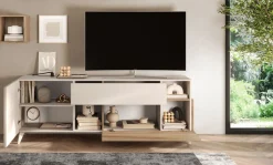 Home affaire Lowboard »Monaco in Breite 181 cm, TV-Schrank mit Tür, Klappe und Schubkasten« Mediaboard – sanftes Schließen, edles Design, Platz für alles