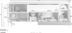Home affaire Lowboard »Monaco in Breite 181 cm, TV-Schrank mit Tür, Klappe und Schubkasten« Mediaboard – sanftes Schließen, edles Design, Platz für alles