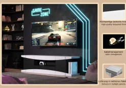 Home affaire Lowboard »NextLevel speziell geeignet für Spielekonsolen« Gaming-Lowboard wahlweise mit Beleuchtung - (B/T/H) 180/42/52 cm