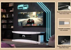 Home affaire Lowboard »NextLevel speziell geeignet für Spielekonsolen« Gaming-Lowboard wahlweise mit Beleuchtung - (B/T/H) 180/42/52 cm