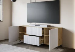 Home affaire Lowboard »Phuket, Front MDF« 2 Schubladen, 4 Türen, 6 geschlossenen Fächern, Breite 180cm