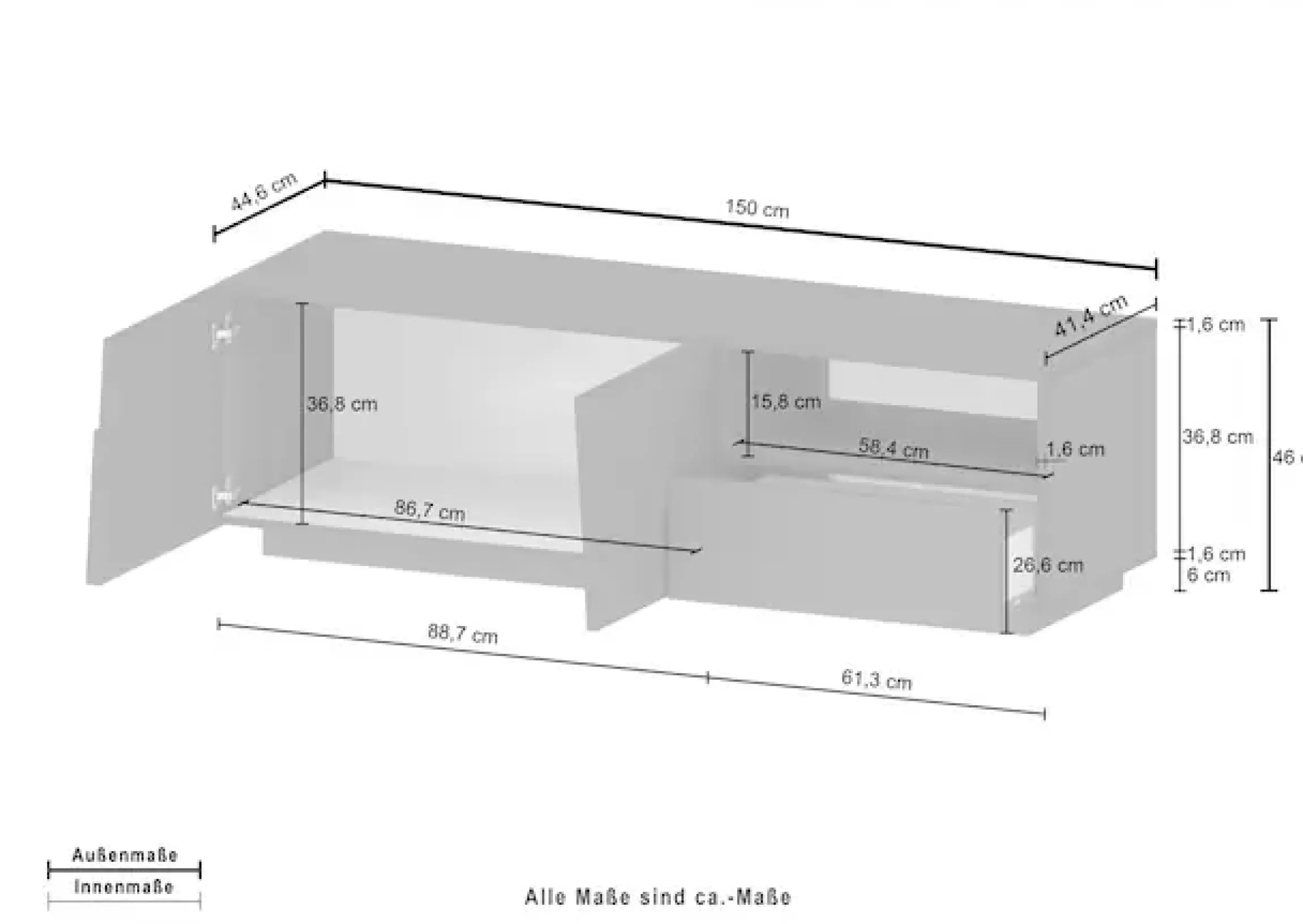 Home affaire Lowboard »Pongo« 1 Stk. tlg.