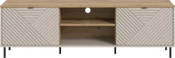 Home affaire Lowboard »RAITA, Breite 184 cm, Front mit Desgin-Fräsung, 2 Türen, viel Stauraum« moderne Farbkombi, individuell einsetzbar, Griffe & Füße aus Metall,Kommode, Anrichte, Schrank, Sideboard, TV-Schrank, TV-Lowboard