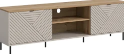 Home affaire Lowboard »RAITA, Breite 184 cm, Front mit Desgin-Fräsung, 2 Türen, viel Stauraum« moderne Farbkombi, individuell einsetzbar, Griffe & Füße aus Metall,Kommode, Anrichte, Schrank, Sideboard, TV-Schrank, TV-Lowboard