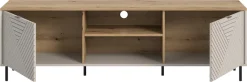 Home affaire Lowboard »RAITA, Breite 184 cm, Front mit Desgin-Fräsung, 2 Türen, viel Stauraum« moderne Farbkombi, individuell einsetzbar, Griffe & Füße aus Metall,Kommode, Anrichte, Schrank, Sideboard, TV-Schrank, TV-Lowboard