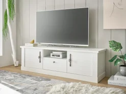 Home affaire Lowboard »RAVENNA« im romantischen Landhausstil, Griffe aus Metall, Breite 155 cm