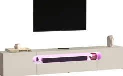 Home affaire Lowboard »REAL TV-Möbel, 240 cm breit, 40/60 cm hoch, Hochglanz oder matt« mit 2 abgerundeten Türen, 1 Klappe, die ein ovales offenes Fach bilden
