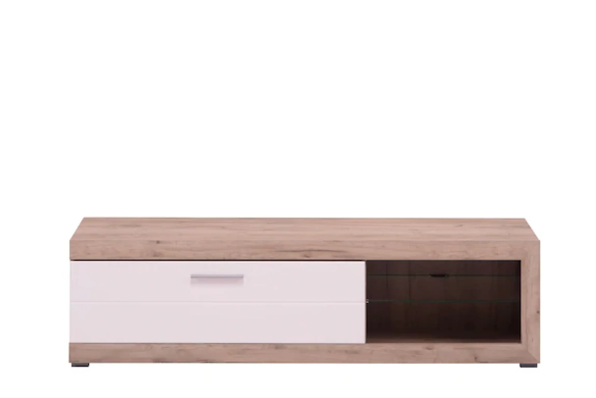Home affaire Lowboard »Remo TV-Kommode, Breite 160 cm, Höhe 45 cm, offenes Fach mit Glasboden« Wahlweise mit oder ohne LED-Beleuchtung, 1 Klappe, 1 offenes Fach