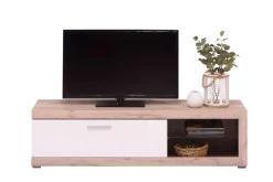 Home affaire Lowboard »Remo TV-Kommode, Breite 160 cm, Höhe 45 cm, offenes Fach mit Glasboden« Wahlweise mit oder ohne LED-Beleuchtung, 1 Klappe, 1 offenes Fach