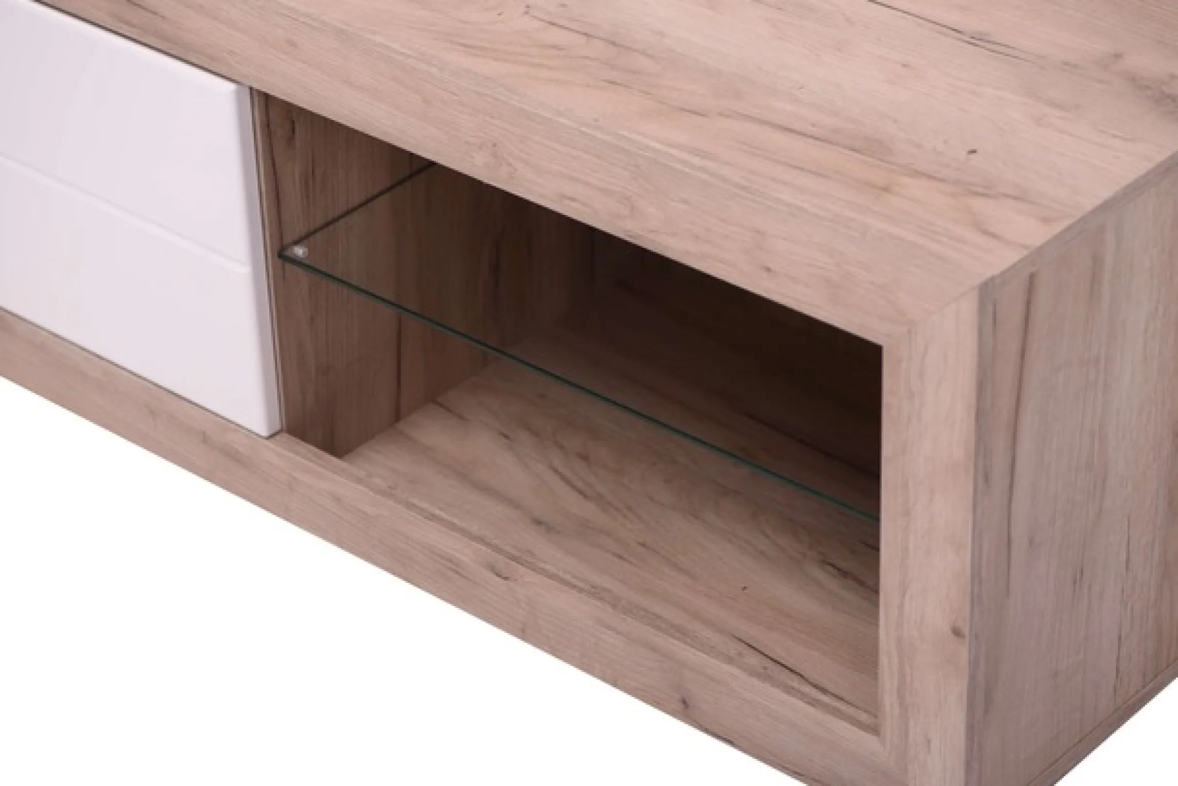 Home affaire Lowboard »Remo TV-Kommode, Breite 160 cm, Höhe 45 cm, offenes Fach mit Glasboden« Wahlweise mit oder ohne LED-Beleuchtung, 1 Klappe, 1 offenes Fach