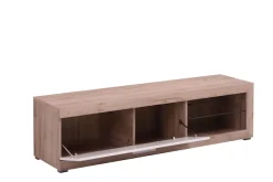 Home affaire Lowboard »Remo TV-Kommode, Breite 160 cm, Höhe 45 cm, offenes Fach mit Glasboden« Wahlweise mit oder ohne LED-Beleuchtung, 1 Klappe, 1 offenes Fach