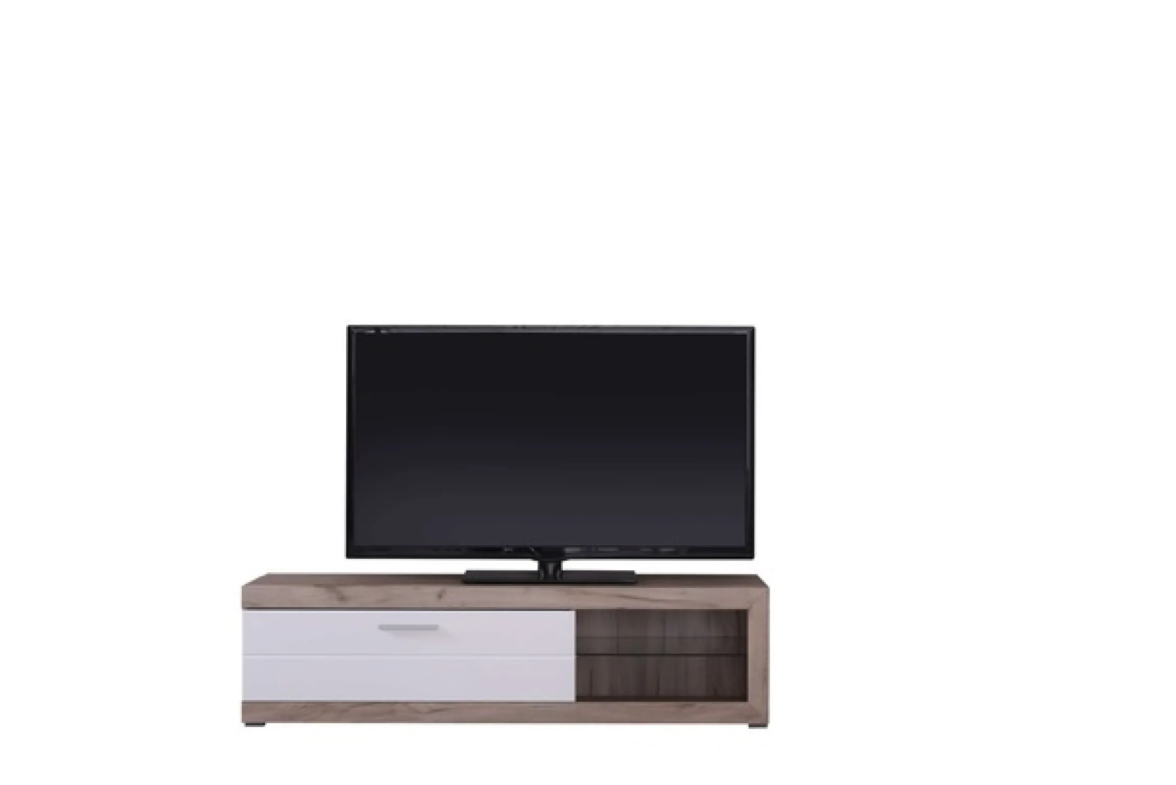 Home affaire Lowboard »Remo TV-Kommode, Breite 160 cm, Höhe 45 cm, offenes Fach mit Glasboden« Wahlweise mit oder ohne LED-Beleuchtung, 1 Klappe, 1 offenes Fach