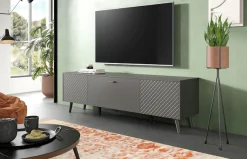 Home affaire Lowboard »RHOMBUS,hochwertige MDF-Front mit Karo-Optik« 1 Stk. tlg. TV-Unterschrank, Lowboard, TV-Schrank, Wohnzimmer