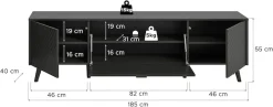 Home affaire Lowboard »RHOMBUS,hochwertige MDF-Front mit Karo-Optik« 1 Stk. tlg. TV-Unterschrank, Lowboard, TV-Schrank, Wohnzimmer