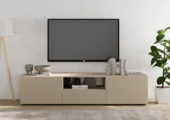 Home affaire Lowboard »Rio Breite 181 cm, TV-Board 2 Türen u. 1 Schubkasten, TV-Schrank« geriffelte MDF-Fronten, modern u. elegant, Kabelführung, viel Stauraum