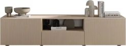 Home affaire Lowboard »Rio Breite 181 cm, TV-Board 2 Türen u. 1 Schubkasten, TV-Schrank« geriffelte MDF-Fronten, modern u. elegant, Kabelführung, viel Stauraum