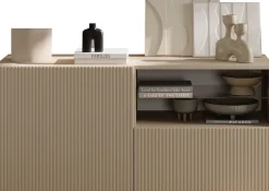 Home affaire Lowboard »Rio Breite 120 cm, TV-Board 1 Tür u. 1 Schubkasten, TV-Schrank« geriffelte MDF-Fronten, modern u. elegant, Kabelführung, platzsparend