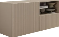 Home affaire Lowboard »Rio Breite 120 cm, TV-Board 1 Tür u. 1 Schubkasten, TV-Schrank« geriffelte MDF-Fronten, modern u. elegant, Kabelführung, platzsparend