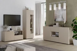 Home affaire Lowboard »Rio Breite 120 cm, TV-Board 1 Tür u. 1 Schubkasten, TV-Schrank« geriffelte MDF-Fronten, modern u. elegant, Kabelführung, platzsparend