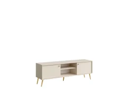 Home affaire Lowboard »ROMELIS TV-Schrank mit 2 Türen und einem Fach, B/T/H: 156/40,5/54,8 cm« Beige TV-Kommode mit goldenen Akzenten, viel Stauraum