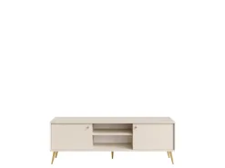 Home affaire Lowboard »ROMELIS TV-Schrank mit 2 Türen und einem Fach, B/T/H: 156/40,5/54,8 cm« Beige TV-Kommode mit goldenen Akzenten, viel Stauraum