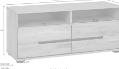 Home affaire Lowboard Schuldaen mit Soft-Close-System, Schwarze Metallelemente