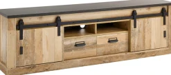 Home affaire Lowboard »Sherwood, TV-Unterteil im Industrial-Style, Kommode, TV-Schrank« Scheunentorbeschlag & Apothekergriff, in 2 Farben & Größen erhältlich