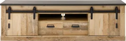 Home affaire Lowboard »Sherwood, TV-Unterteil im Industrial-Style, Kommode, TV-Schrank« Scheunentorbeschlag & Apothekergriff, in 2 Farben & Größen erhältlich