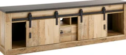 Home affaire Lowboard »Sherwood, TV-Unterteil im Industrial-Style, Kommode, TV-Schrank« Scheunentorbeschlag & Apothekergriff, in 2 Farben & Größen erhältlich