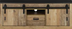 Home affaire Lowboard »Sherwood, TV-Unterteil im Industrial-Style, Kommode, TV-Schrank« Scheunentorbeschlag & Apothekergriff, in 2 Farben & Größen erhältlich
